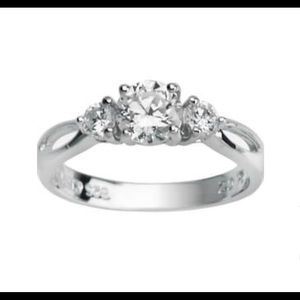 925 Sterling Silver CZ Wedding Wife Promise Ring 6